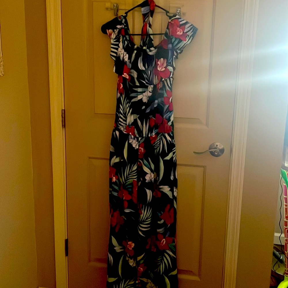 Off the shoulder Jumpsuit by Tommy Bahama in beautiful Hawaiian type print
